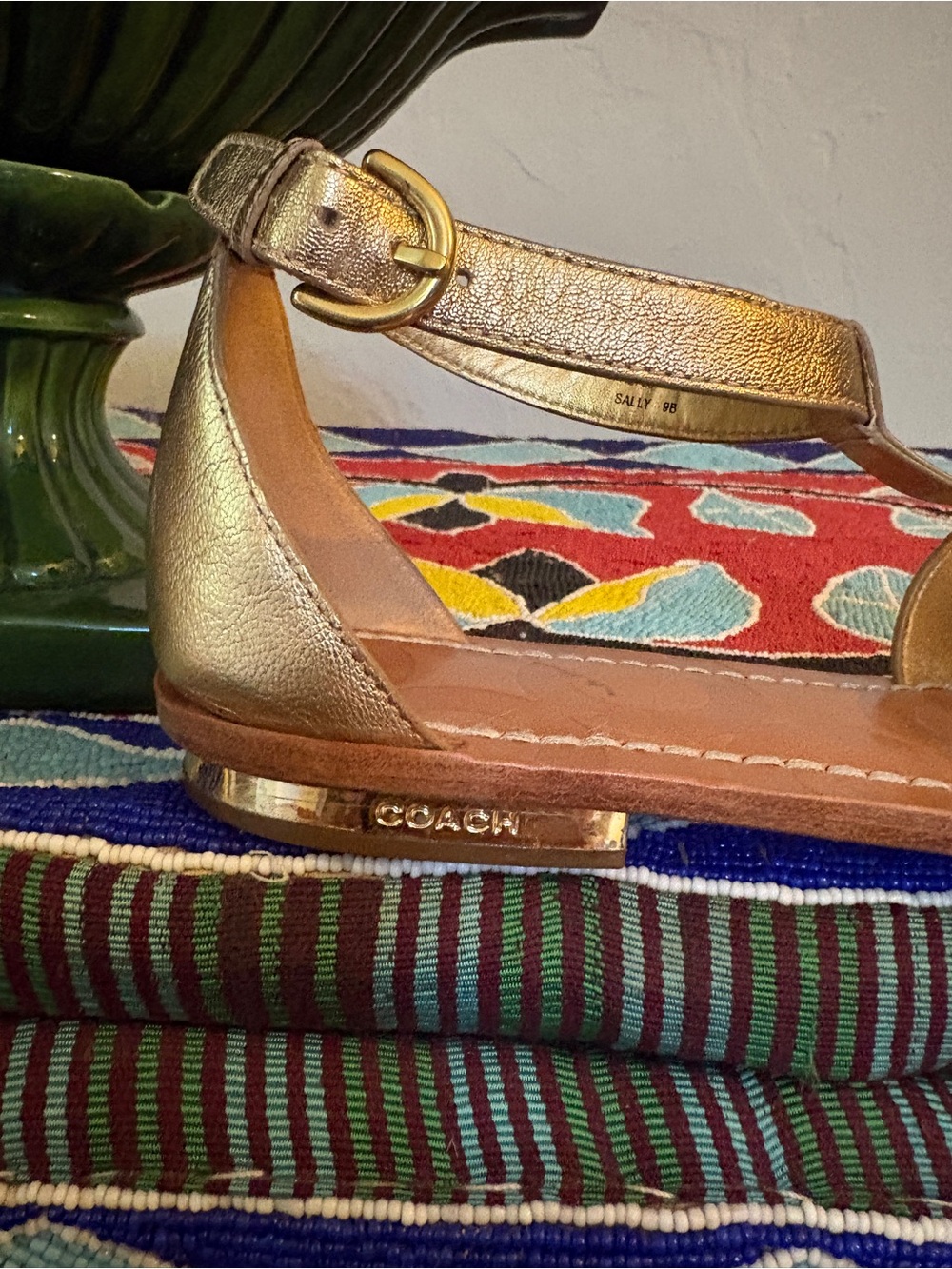 SZ 9 Coach gladiator metallic sandel - Picture 2 of 8